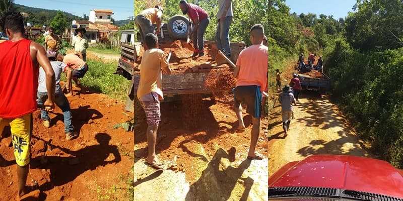 Ibirataia: Moradores da Região da Pedra Chata fazem mutirão para recuperação da Estrada Vicinal da região