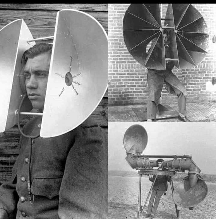 Curiosidade: Era assim que os soldados ouviam a aproximação de aviões e tropas inimigas durante a Primeira Guerra Mundial
