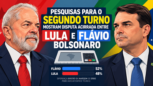 Pesquisas para o segundo turno mostram disputa acirrada entre Lula e Flávio Bolsonaro